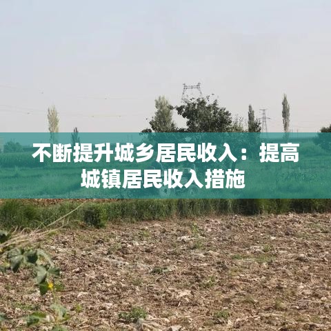 不斷提升城鄉(xiāng)居民收入:提高城鎮(zhèn)居民收入措施